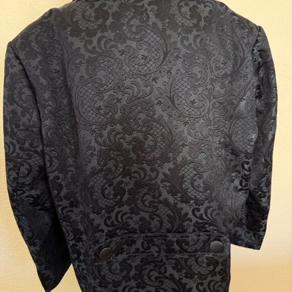 Chico's Black Textured Jacquard Blazer Jacket Size 3, Single Button - Picture 5 of 10